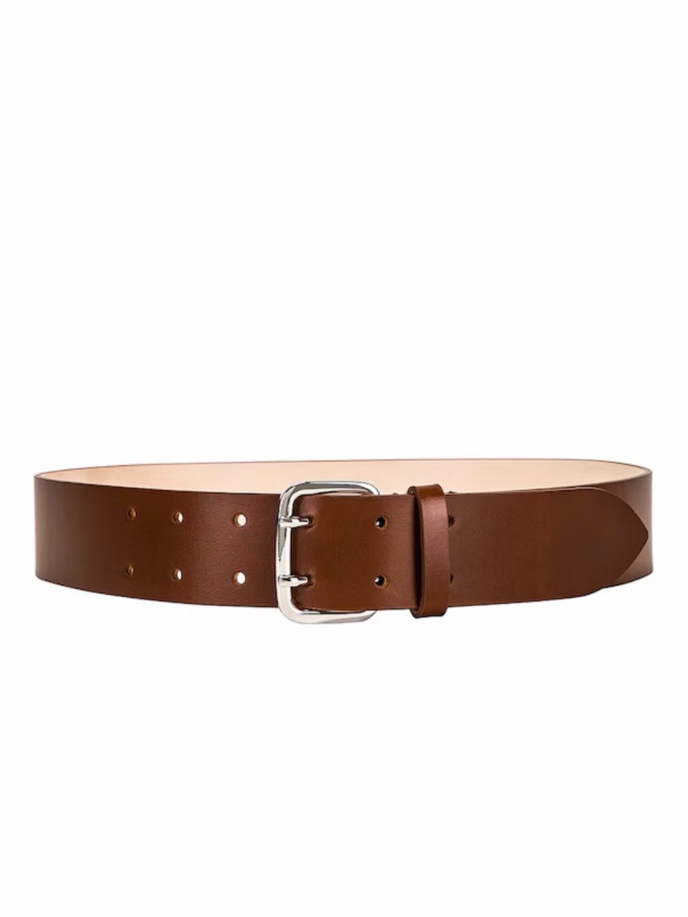 Dehanche Mini Hutch 100% Leather Belt in Cognac with Silver Buckle